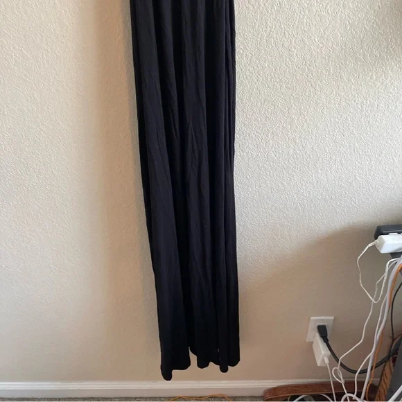 Lulu's Just Breathe Black Sleeveless Slit Leg Jumpsuit V Neck Women's Size Small - Picture 6 of 9